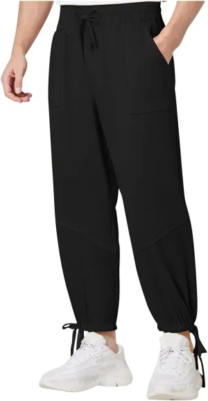 Jogger Pants for Men Sweatpants Casual Jogging Running Tapered Trousers Male Elastic Waist Track Pants Cinch Bottoms