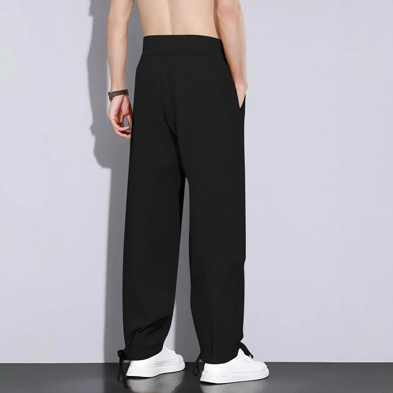 Jogger Pants for Men Sweatpants Casual Jogging Running Tapered Trousers Male Elastic Waist Track Pants Cinch Bottoms