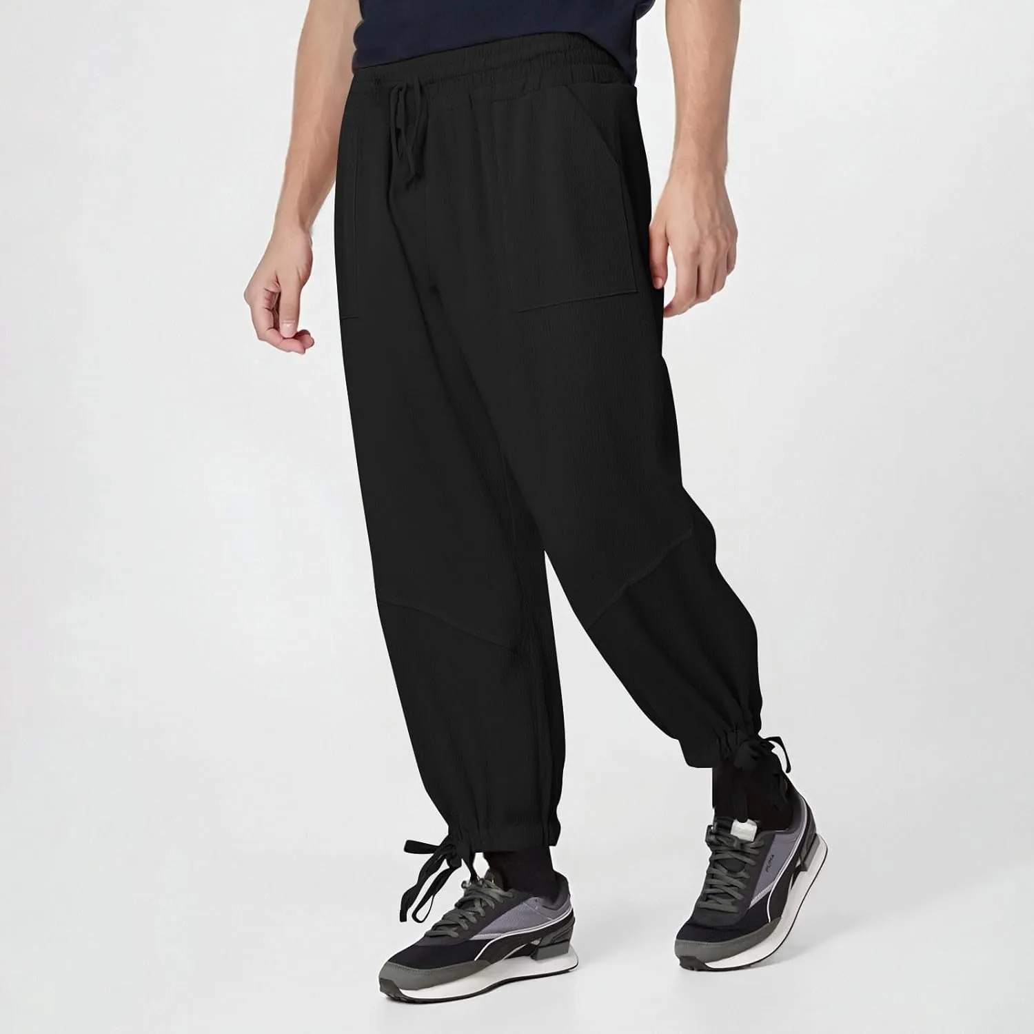 Jogger Pants for Men Sweatpants Casual Jogging Running Tapered Trousers Male Elastic Waist Track Pants Cinch Bottoms