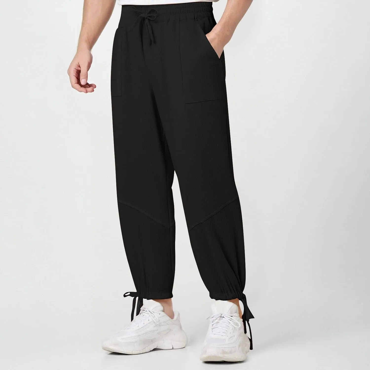 Jogger Pants for Men Sweatpants Casual Jogging Running Tapered Trousers Male Elastic Waist Track Pants Cinch Bottoms