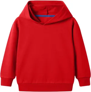 Kids Boys' Solid Cotton Hoodie Pullover Sweatshirt Toddler Girls Classic Basic Hooded Sweatshirt Preppy Hoodie Top