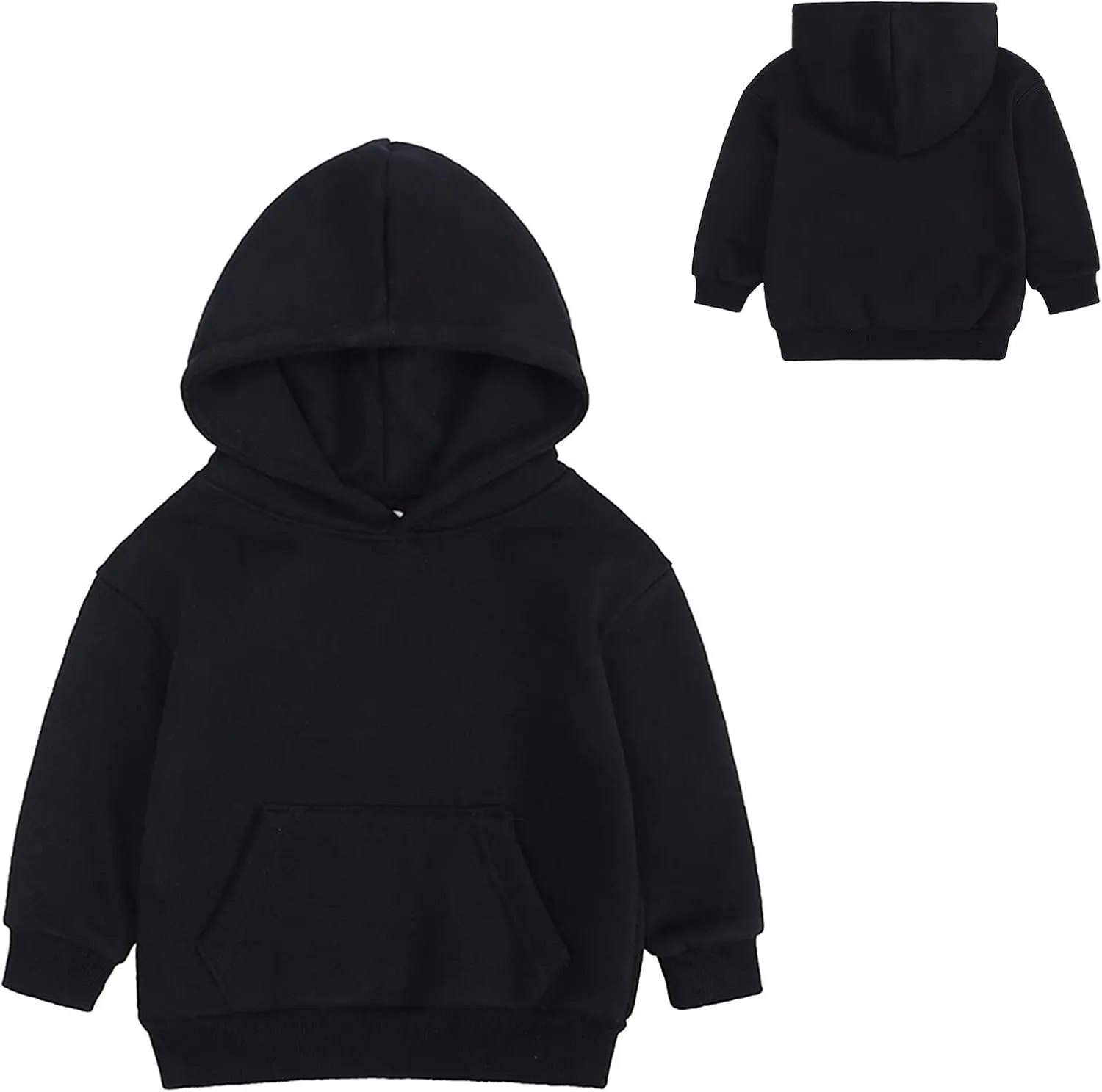 Kids Soft Brushed Fleece Hooded Sweatshirts Active Pullover Hoodie for Boy Girl Basic Solid Cotton Hoodie for Toddler