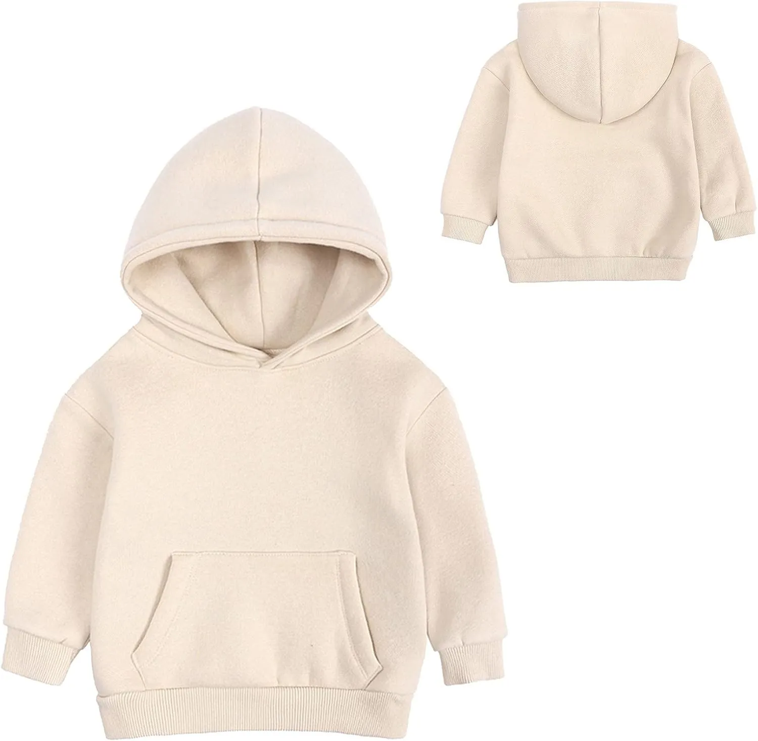 Kids Soft Brushed Fleece Hooded Sweatshirts Active Pullover Hoodie for Boy Girl Basic Solid Cotton Hoodie for Toddler