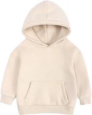 Kids Soft Brushed Fleece Hooded Sweatshirts Active Pullover Hoodie for Boy Girl Basic Solid Cotton Hoodie for Toddler