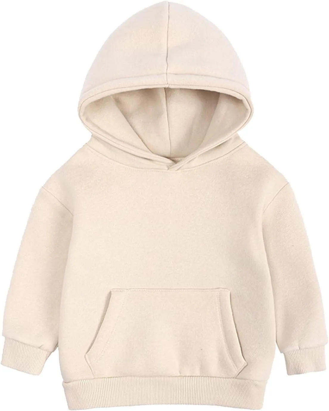 Kids Soft Brushed Fleece Hooded Sweatshirts Active Pullover Hoodie for Boy Girl Basic Solid Cotton Hoodie for Toddler