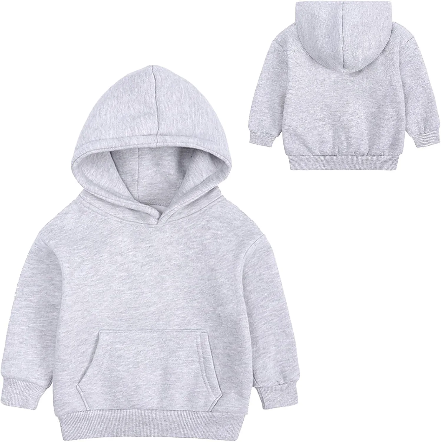 Kids Soft Brushed Fleece Hooded Sweatshirts Active Pullover Hoodie for Boy Girl Basic Solid Cotton Hoodie for Toddler