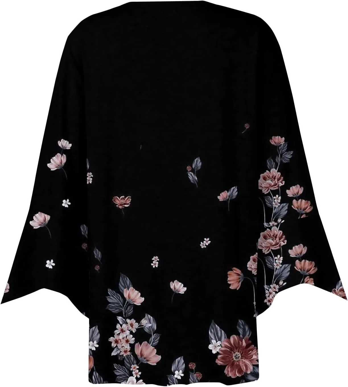 Kimono Cardigans for Women 3/4 Sleeve Button Down Cardigans Floral Printed Casual Loose Open Front Cardigan