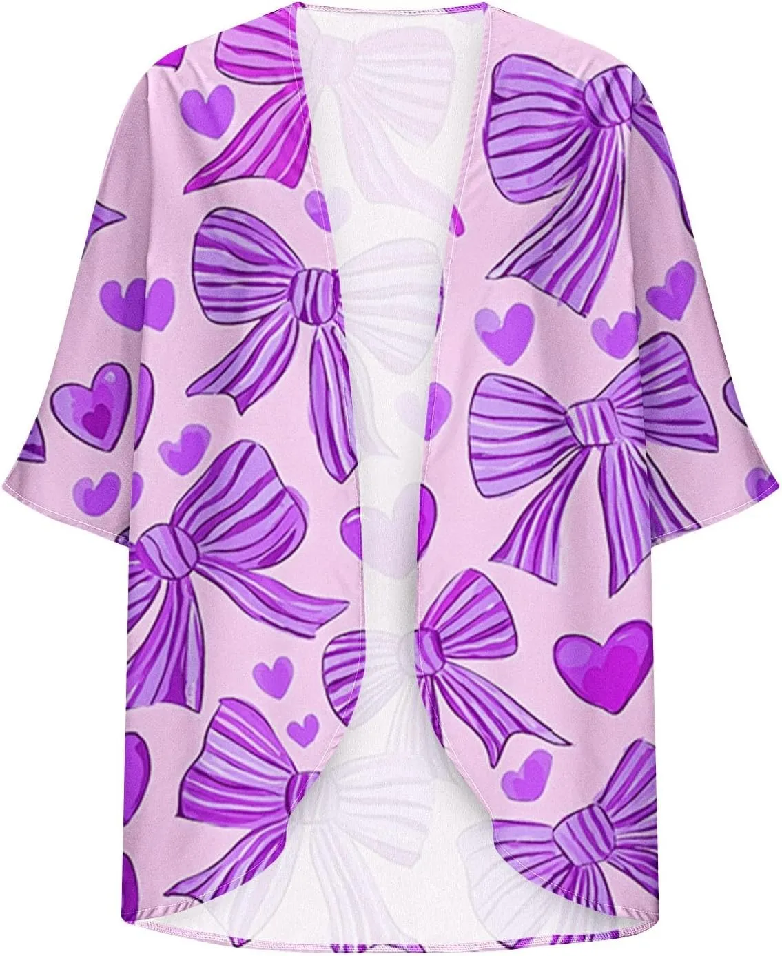 Kimonos for Women Summer Chiffon Beach Cover Up Lightweight Open Front 3/4 Sleeve Cardigan Vacation Outfits