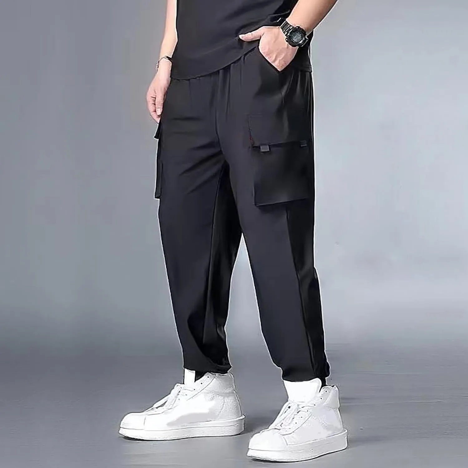 LCMTWX Joggers Pants Man Pants Women Autumn Winter and Solid Men and Men's Pants Comfort Multi-Pocket