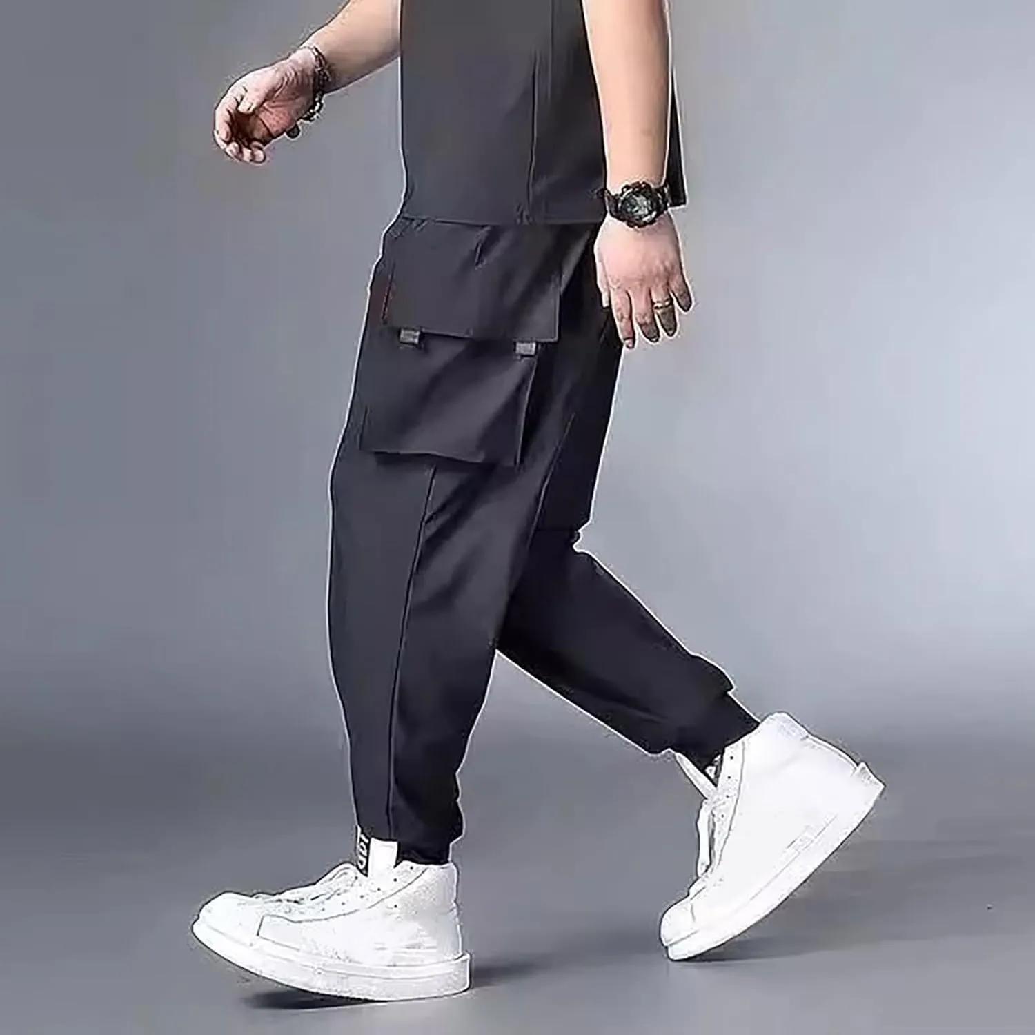 LCMTWX Joggers Pants Man Pants Women Autumn Winter and Solid Men and Men's Pants Comfort Multi-Pocket