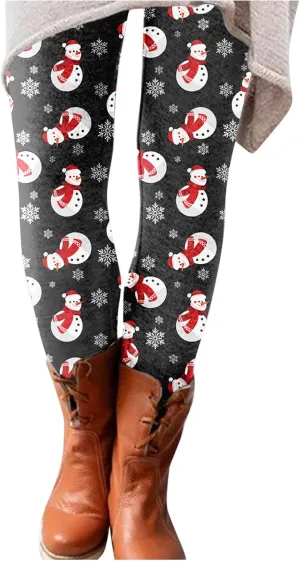 LCMTWX Leggings with Pockets for Women Long Slim Leggings Printed Elastic Casual Pants Leggings with Pockets Cold Weather