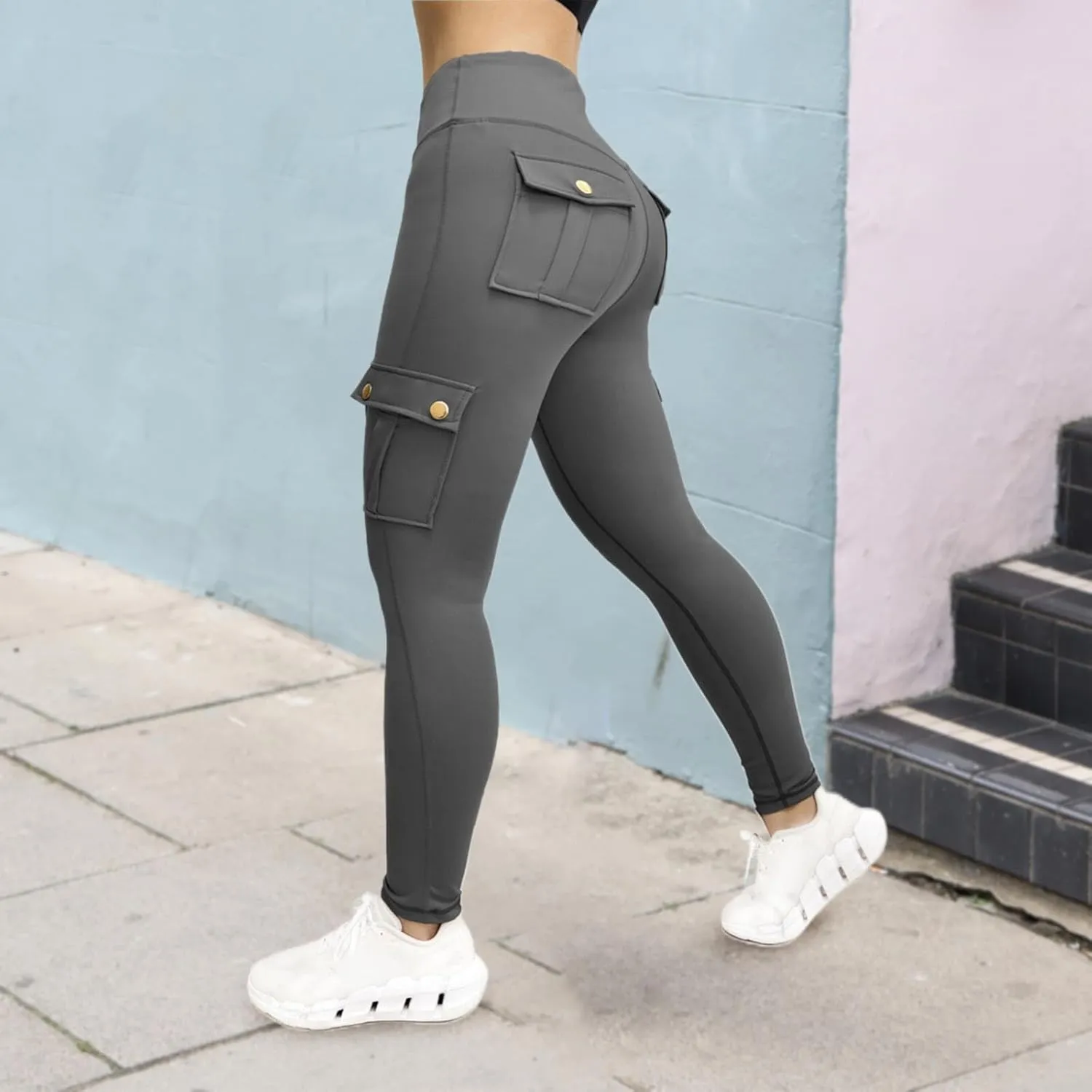 LCMTWX Plus Size Leggings Pants Biker Hip Waist Women Stretch Wrinkled Yoga High Yoga Pants Black Leggings Women Winter