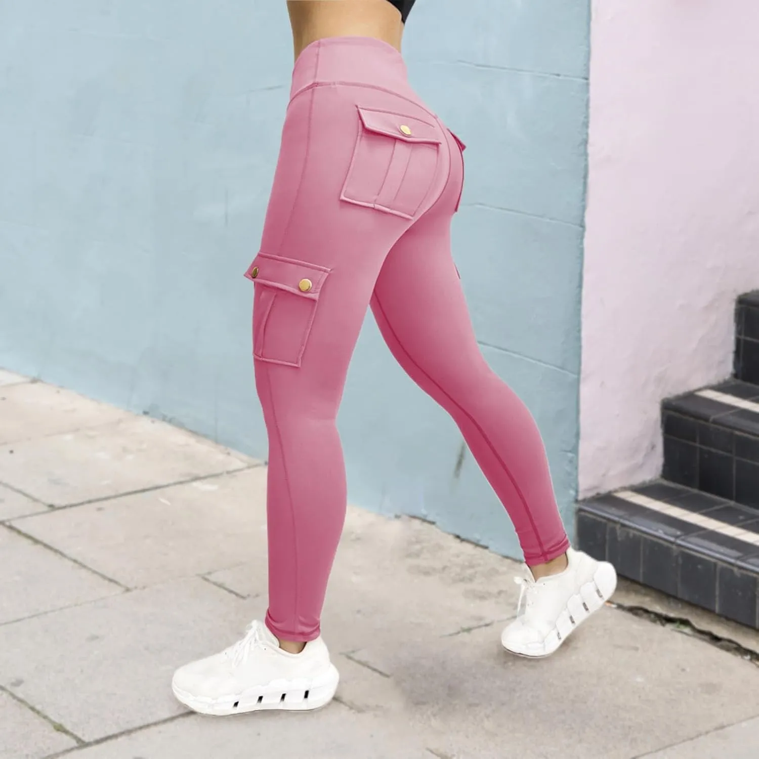 LCMTWX Plus Size Leggings Pants Biker Hip Waist Women Stretch Wrinkled Yoga High Yoga Pants Black Leggings Women Winter