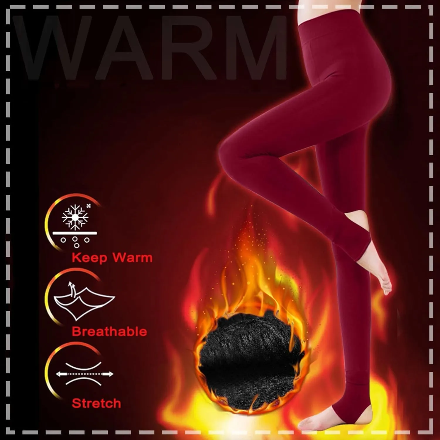 LCMTWX Workout Leggings Leggings Pants Winter Thick Lined Warm Brushed Tights Fleece Pants Workout Leggings Lined Thermal
