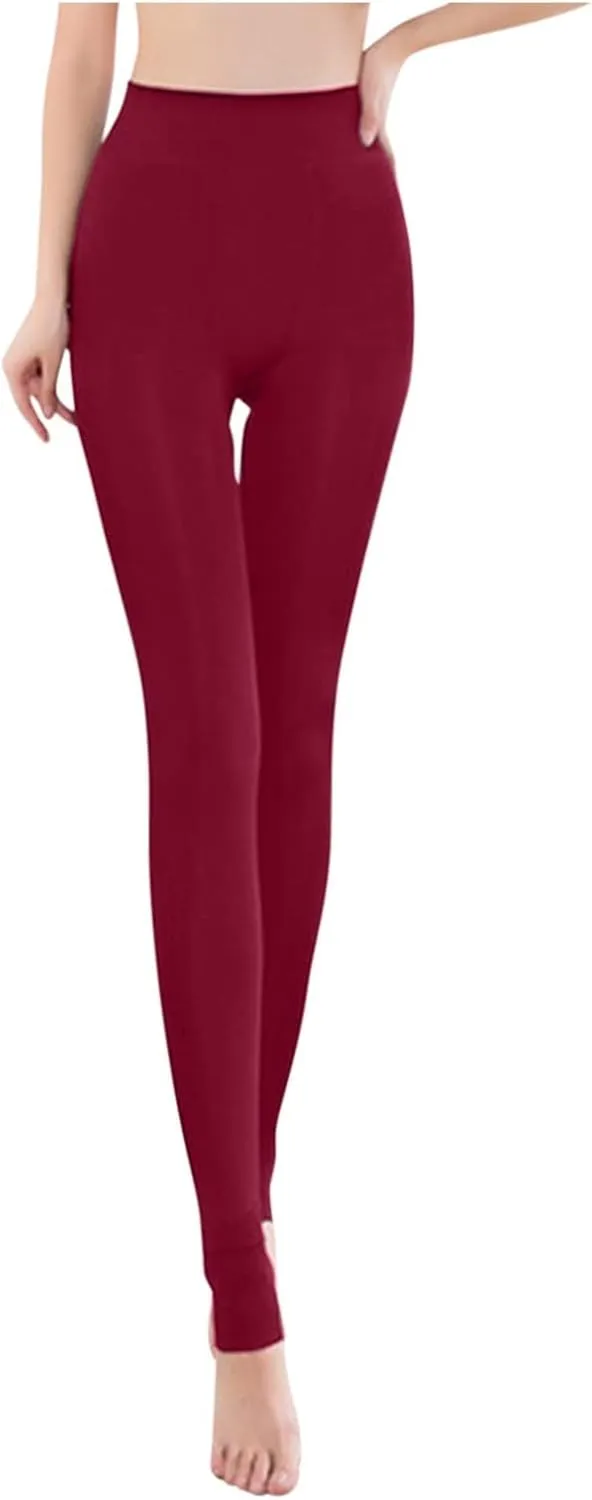 LCMTWX Workout Leggings Leggings Pants Winter Thick Lined Warm Brushed Tights Fleece Pants Workout Leggings Lined Thermal