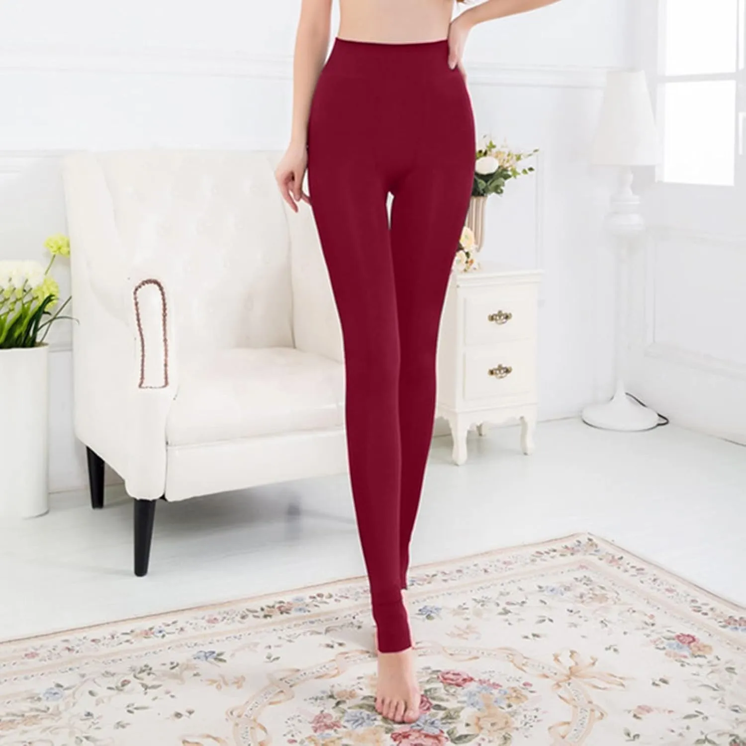 LCMTWX Workout Leggings Leggings Pants Winter Thick Lined Warm Brushed Tights Fleece Pants Workout Leggings Lined Thermal