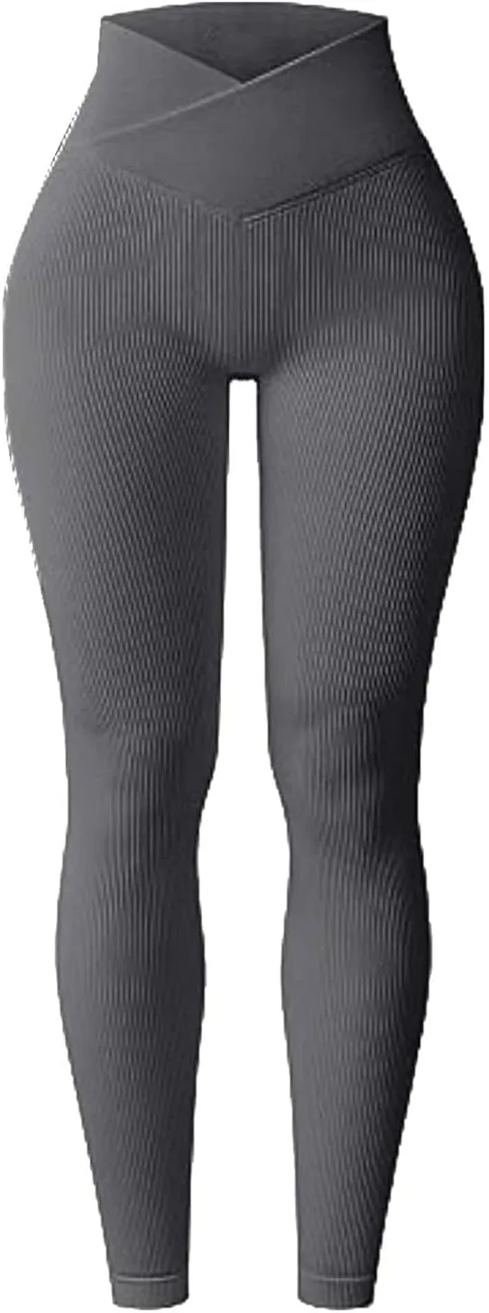 Leggings Women Feeling Flared Pants for Women Solid Color High Waisted Yoga Pants Womens Basic Leggings Stretchy