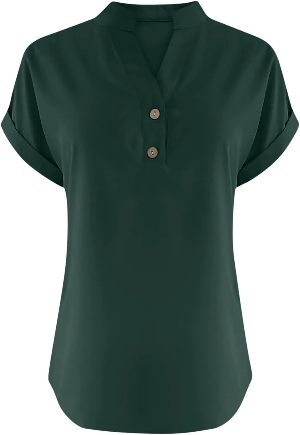 Linen Button Down Shirt for Women 2024 Dressy V Neck Tops Casual Loose Fit Summer Blouses Henley Gauze Tee Shirts