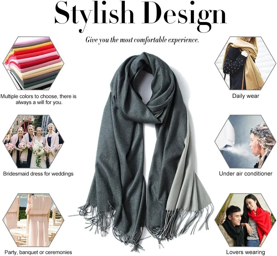 maamgic Women's Scarf Pashmina Shawls and Wraps for Evening Dresses Travel Office Winter Wedding Large Scarves