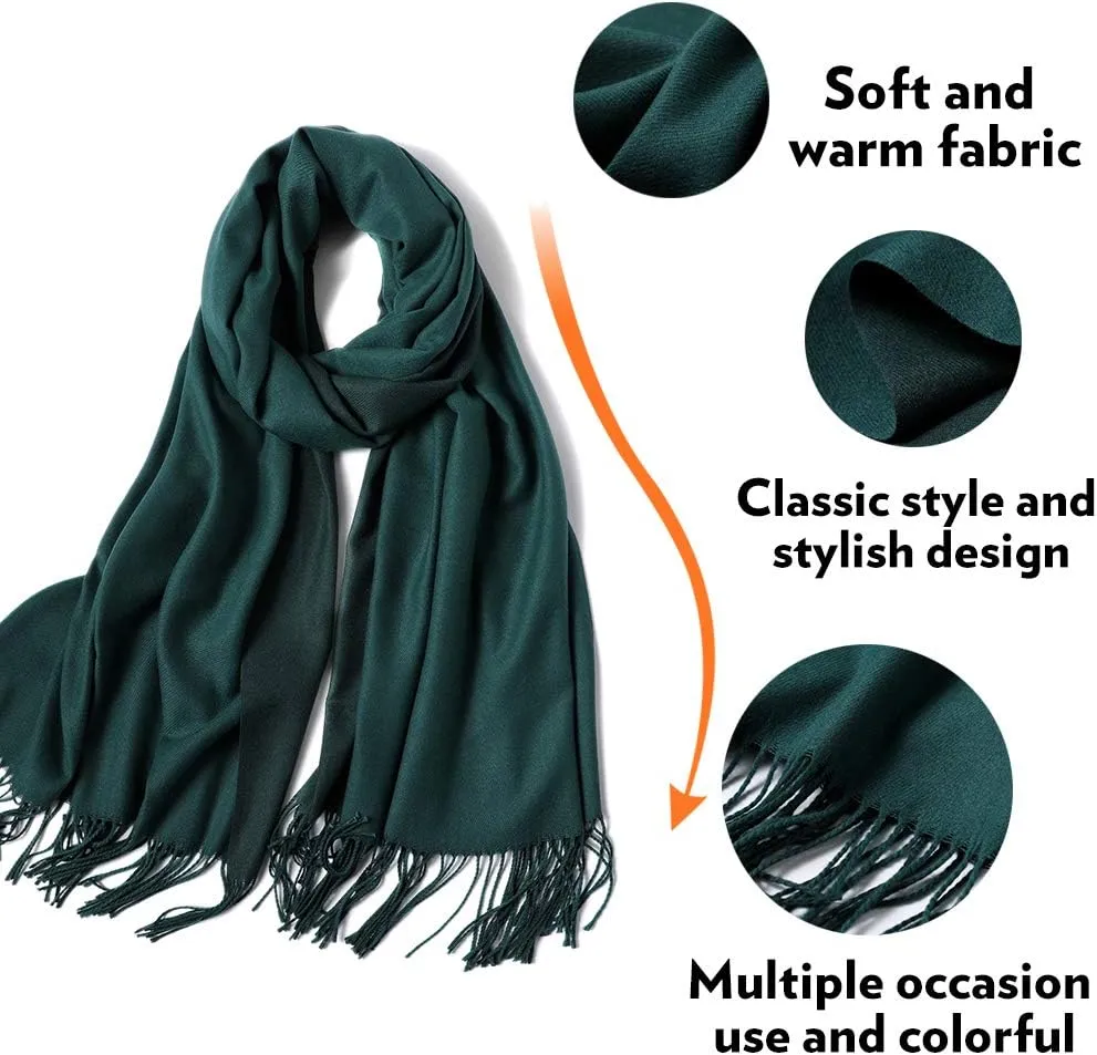 maamgic Women's Scarf Pashmina Shawls and Wraps for Evening Dresses Travel Office Winter Wedding Large Scarves