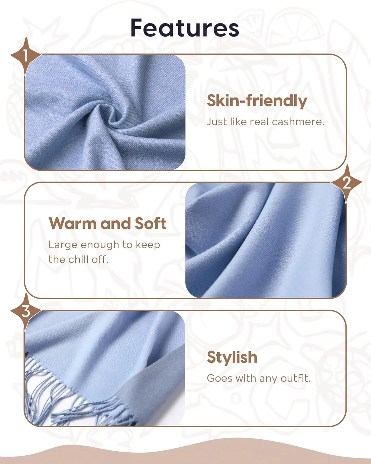 maamgic Women's Scarf Pashmina Shawls and Wraps for Evening Dresses Travel Office Winter Wedding Large Scarves
