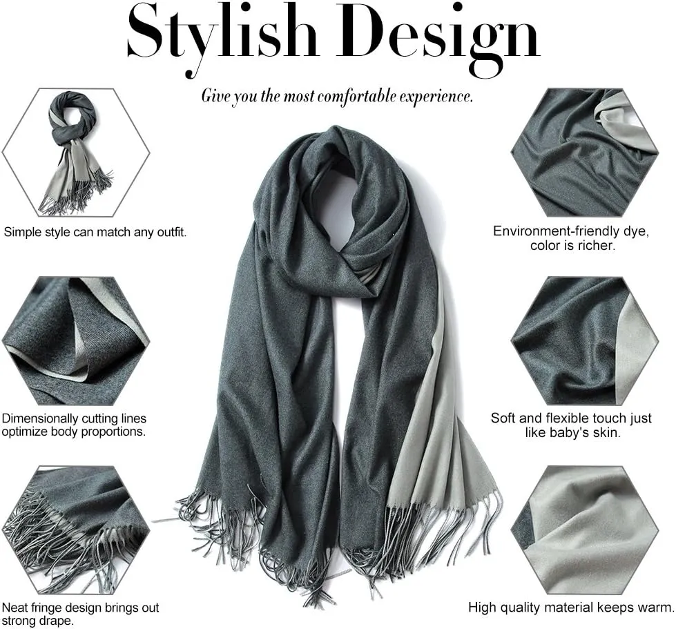 maamgic Women's Scarf Pashmina Shawls and Wraps for Evening Dresses Travel Office Winter Wedding Large Scarves