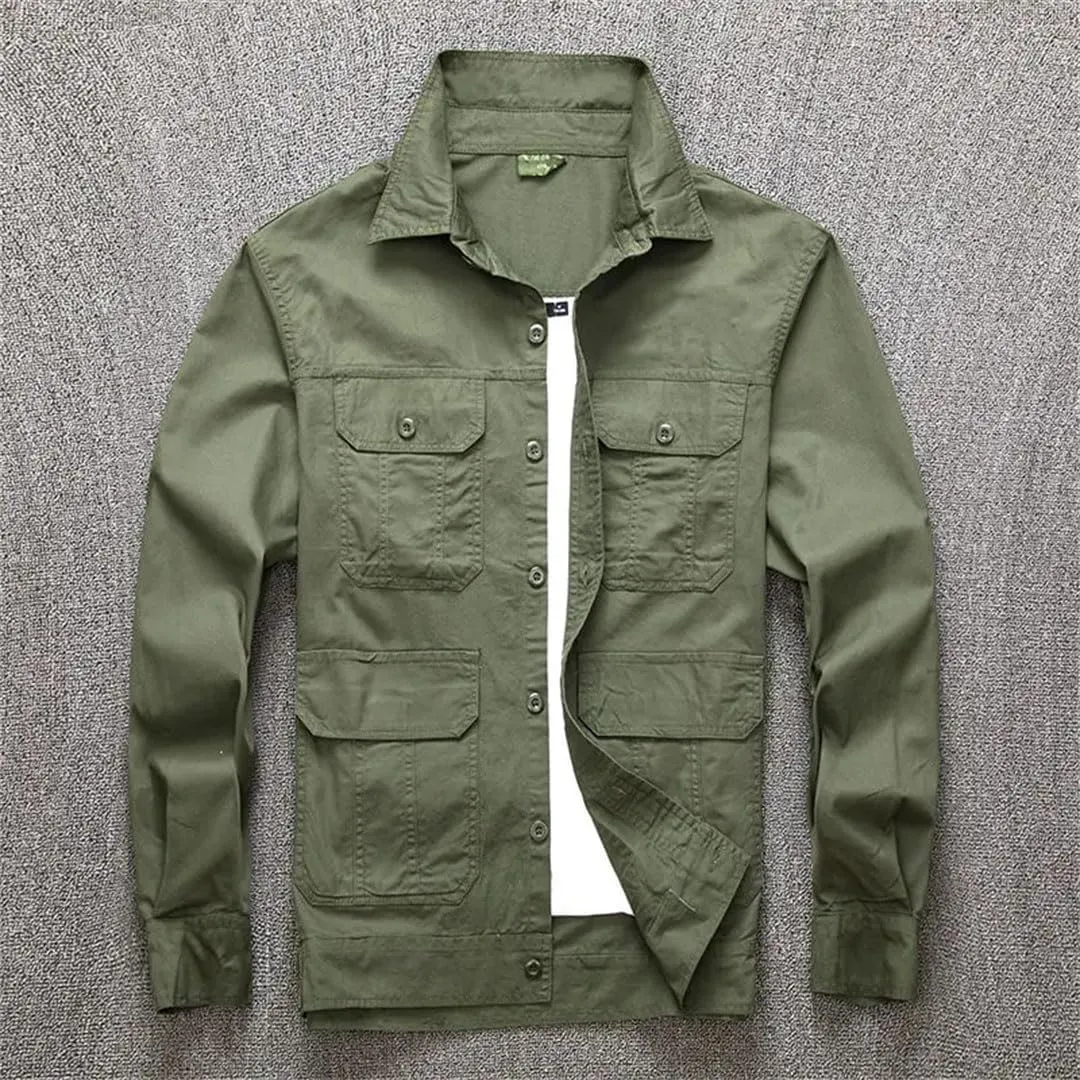Men Autumn Tactical Military EN8 Army Jacket Pants Training Set Labor Work Clothes Suit