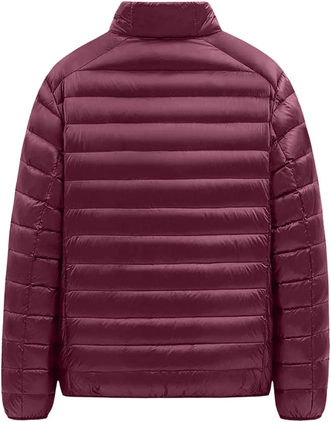 Men Lightweight Puffer Jacket Quilted Zip up Stand Collar Winter Warm Down Jacket with Pocket Packable Puffy Insulated Coat