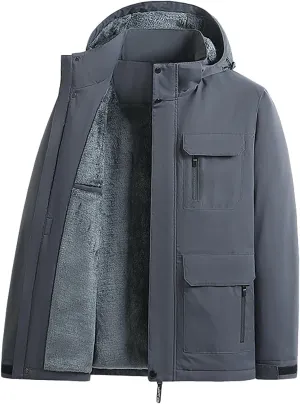 Mens 2023 Raincoat Tactical Jacket Softshell Fleece Hoodie Full Zip up Jackets Coat Lightweight Waterproof Raincoat