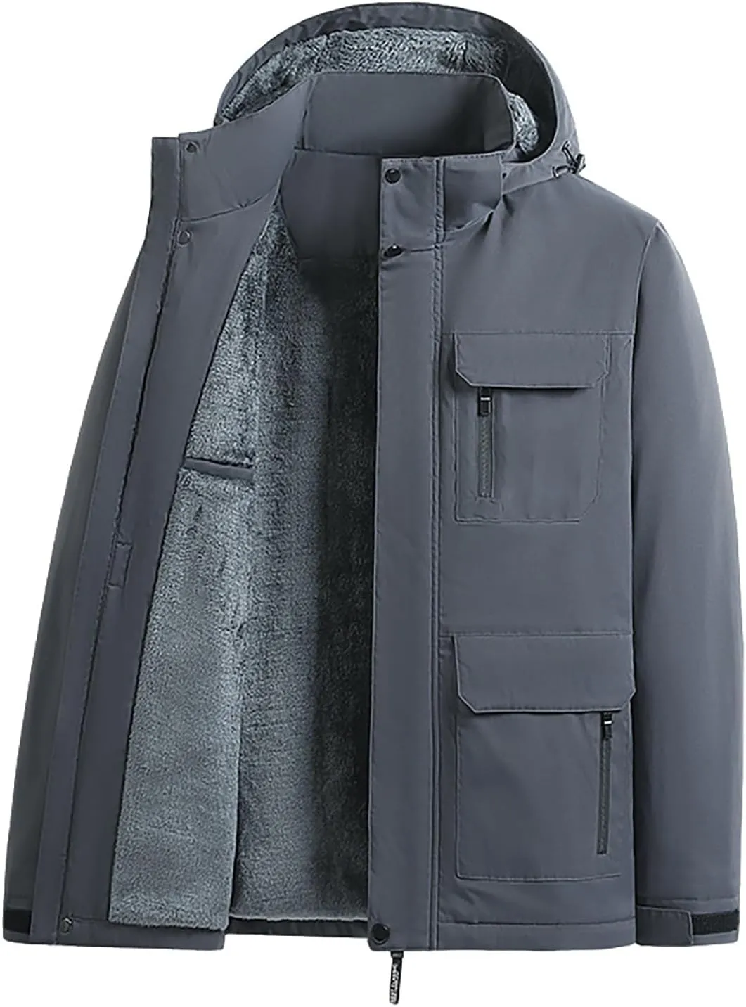 Mens 2023 Raincoat Tactical Jacket Softshell Fleece Hoodie Full Zip up Jackets Coat Lightweight Waterproof Raincoat