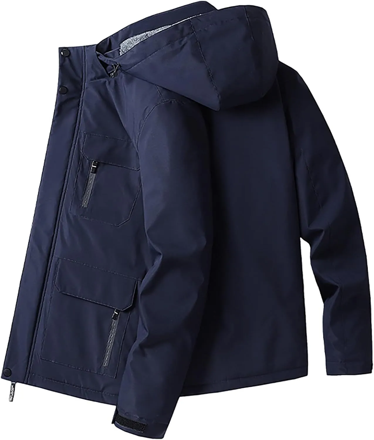 Mens 2023 Raincoat Tactical Jacket Softshell Fleece Hoodie Full Zip up Jackets Coat Lightweight Waterproof Raincoat