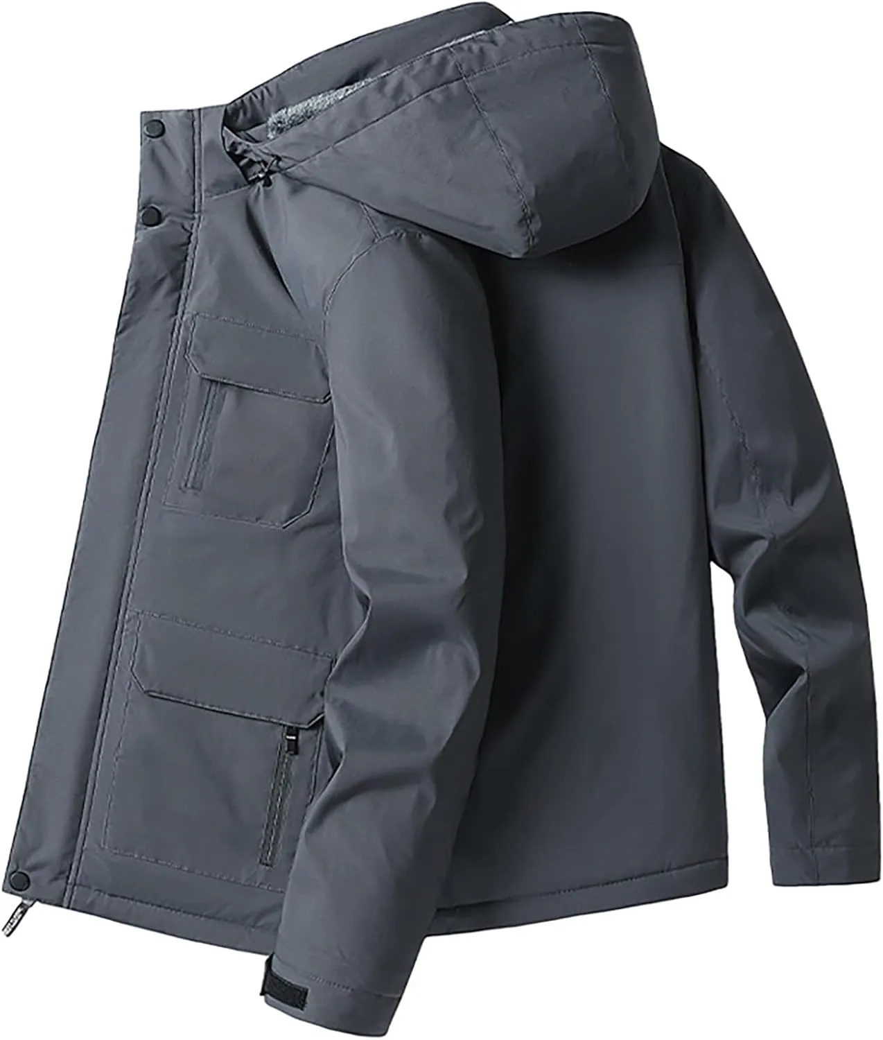 Mens 2023 Raincoat Tactical Jacket Softshell Fleece Hoodie Full Zip up Jackets Coat Lightweight Waterproof Raincoat
