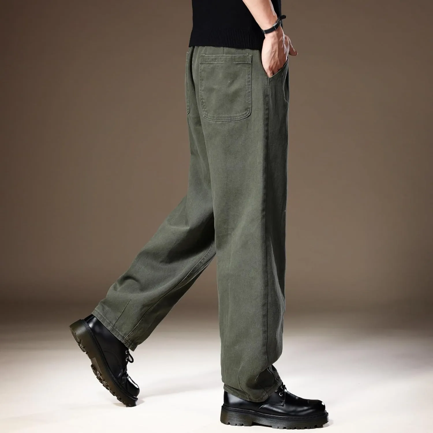 Men's American-Style Straight-Leg Casual Pants, Autumn Loose Cargo Trousers