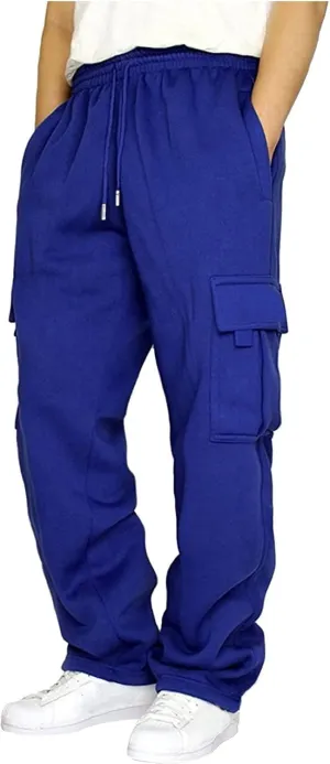 Men's Cotton Yoga Sweatpants Mens Autumn and Winter High Street Fashion Leisure Loose Sports Openbottom Sweatpants