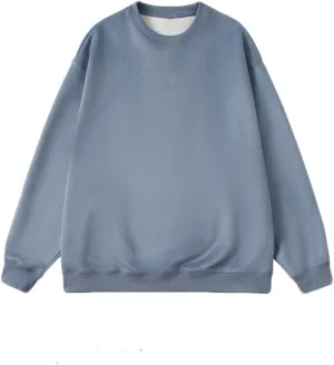 Men's Crewneck Sweatshirts Loose Fit Fleece Pullover Tops Casual Basic Plain Sweatshirt Winter Fall Long Sleeve Shirt
