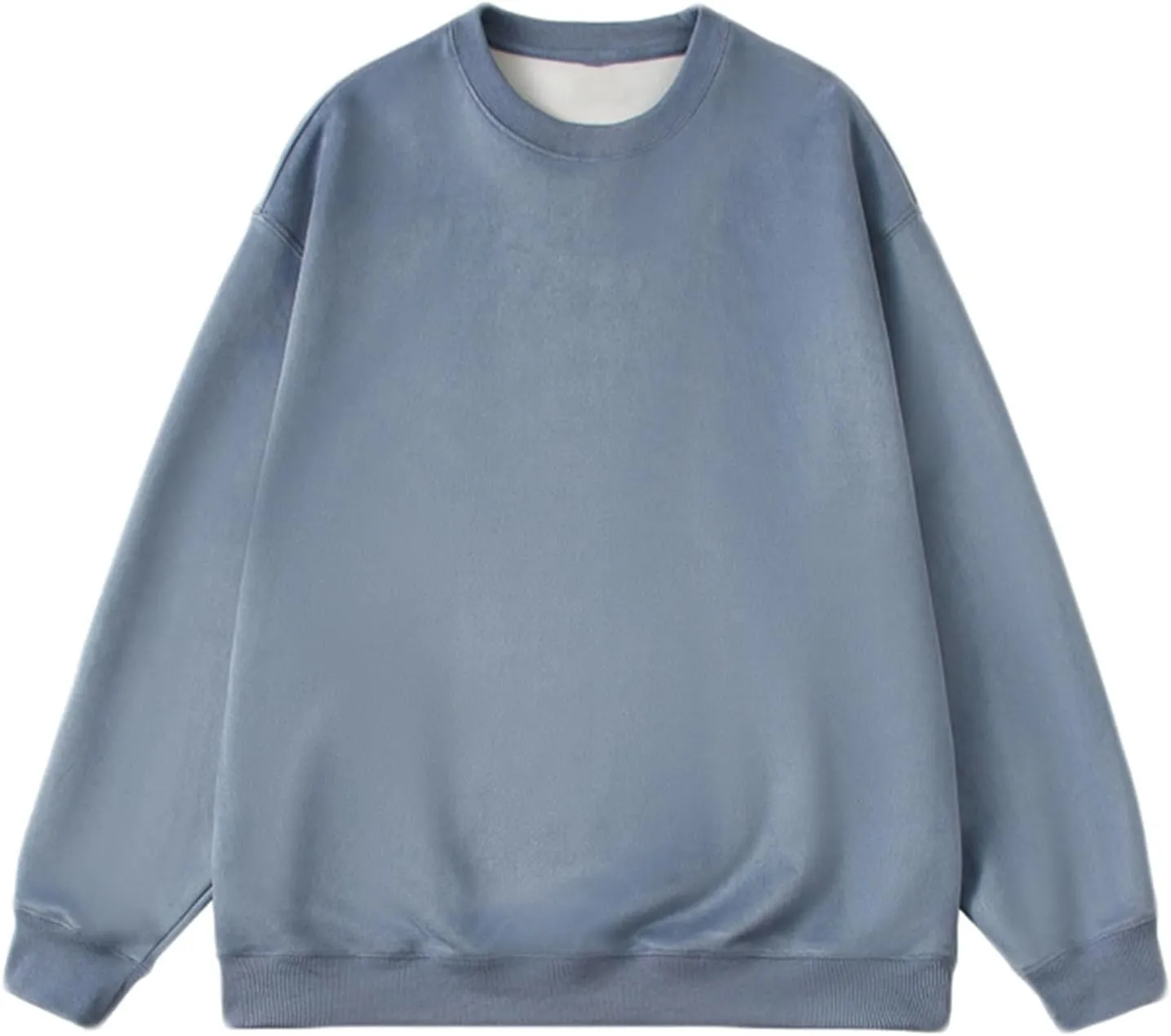 Men's Crewneck Sweatshirts Loose Fit Fleece Pullover Tops Casual Basic Plain Sweatshirt Winter Fall Long Sleeve Shirt