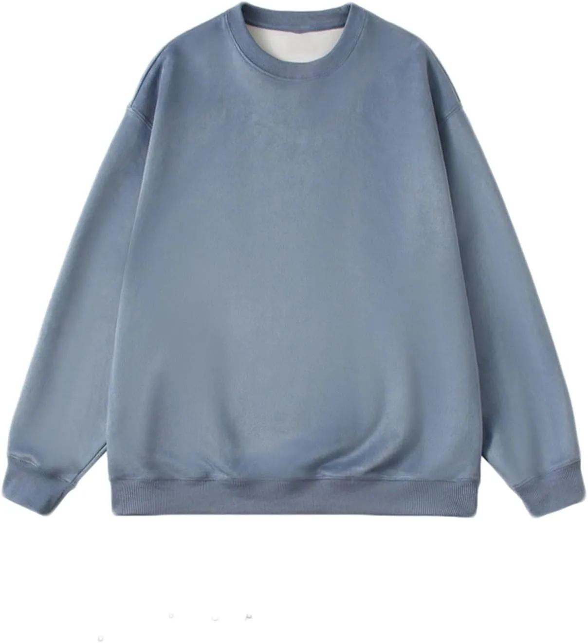 Men's Crewneck Sweatshirts Loose Fit Fleece Pullover Tops Casual Basic Plain Sweatshirt Winter Fall Long Sleeve Shirt