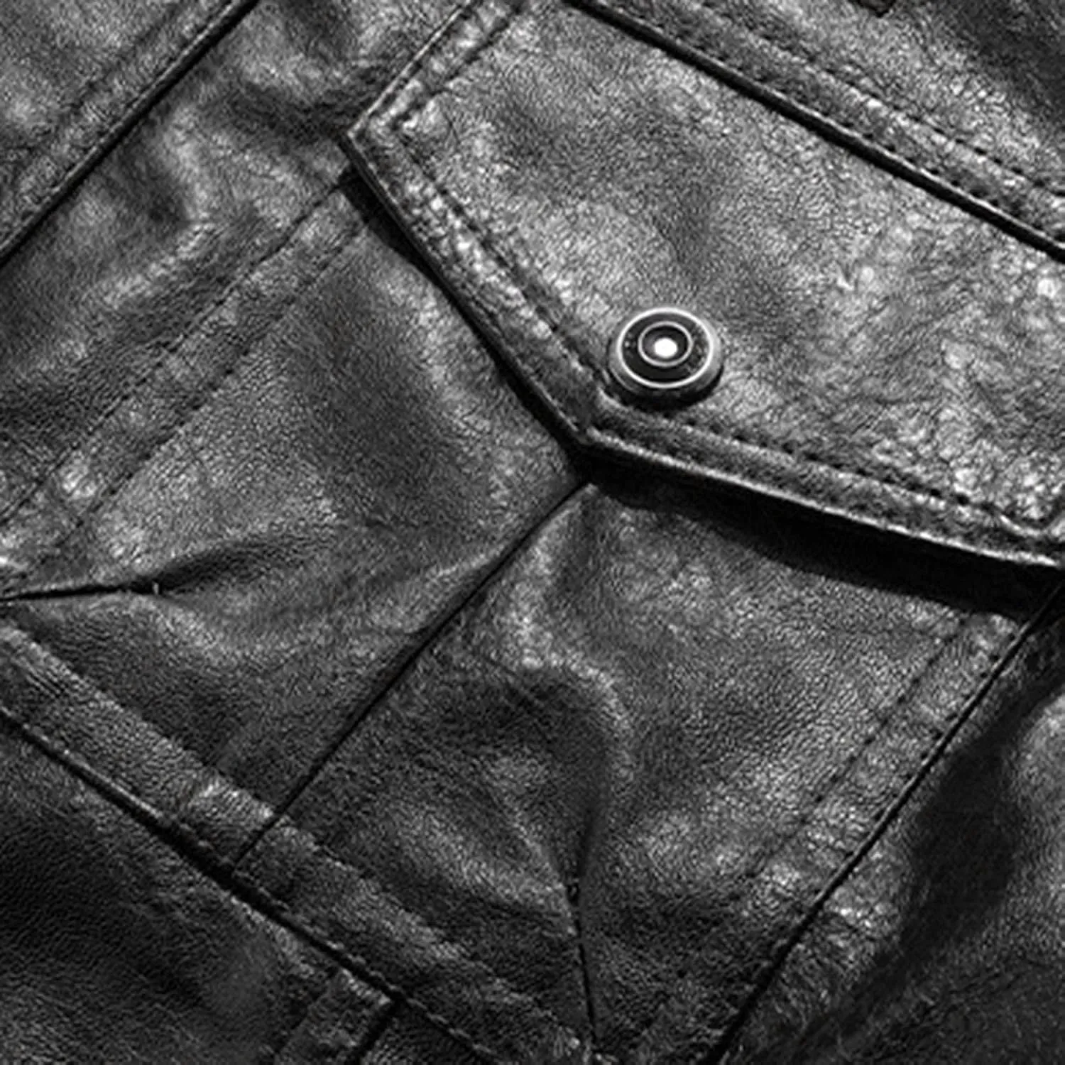 Mens Faux Leather Hooded Racer Jacket Leather Moto Jacket Fall Winter Leather Jackets Vintage Casual Motorcycle Coat