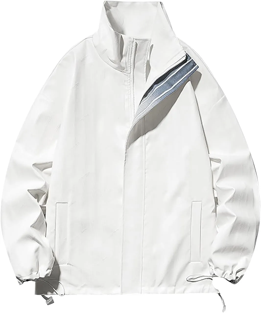 Mens Faux Leather Jacket Fall Winter Thickening Coat Long Sleeve Zip Up Outwear Sports Basic Parka with Pocket Biker Jacket