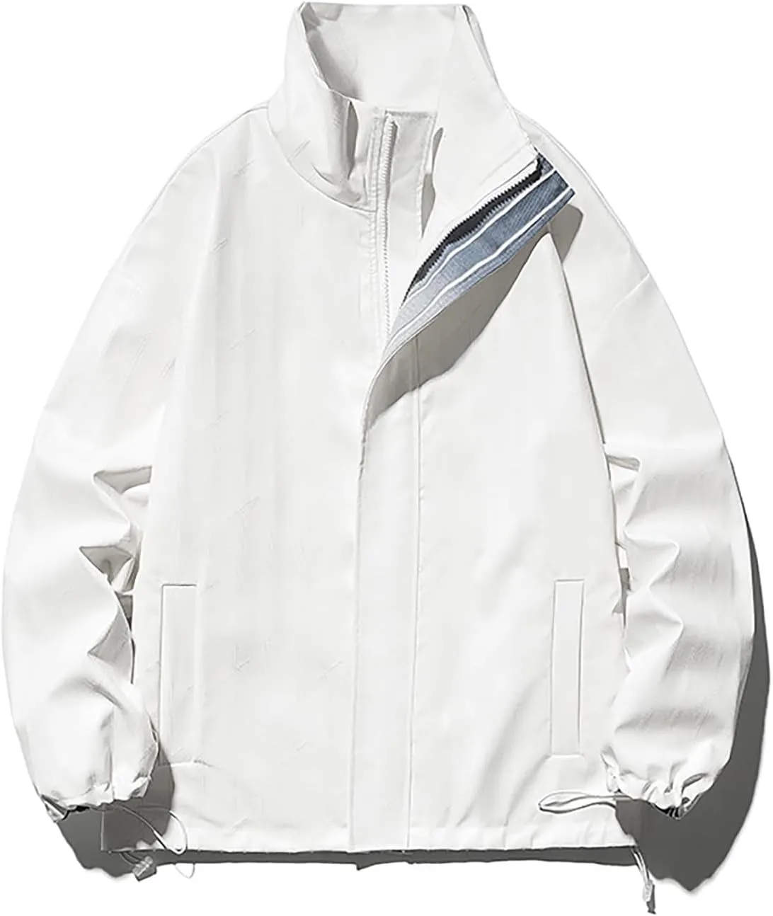 Mens Faux Leather Jacket Fall Winter Thickening Coat Long Sleeve Zip Up Outwear Sports Basic Parka with Pocket Biker Jacket