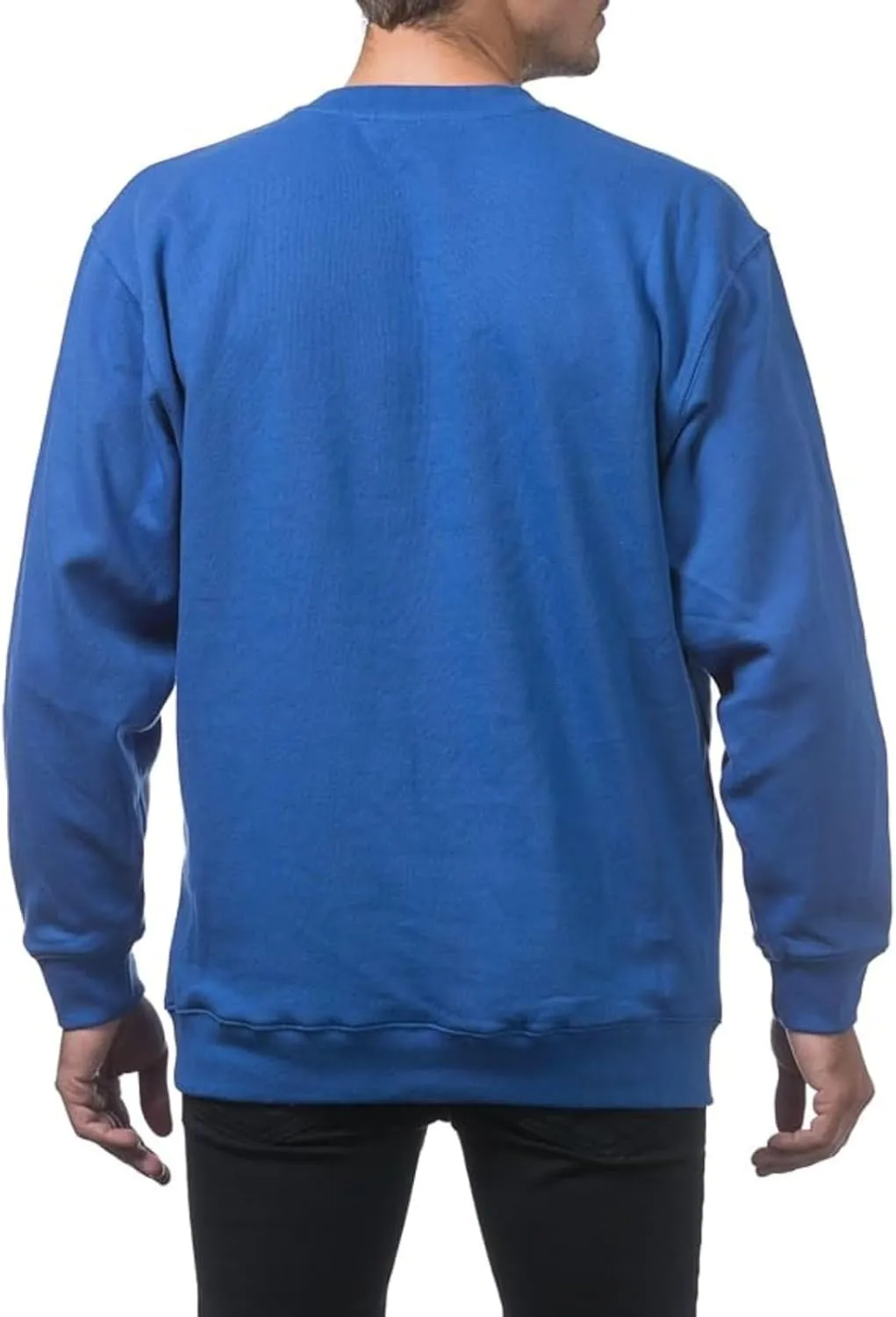 Men's Fleece Crewneck Sweatshirt Thick Loose Fit Soft Basic Pullover Blouse Casual Sports Tops Simple Versatile
