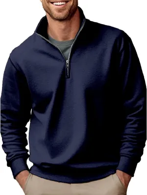 Men's Fleece Pullover, Quarter Zip Up Fleece Sweatshirt, Winter Outdoor Thermal Sweater, Polar Fleece Jacket Tops