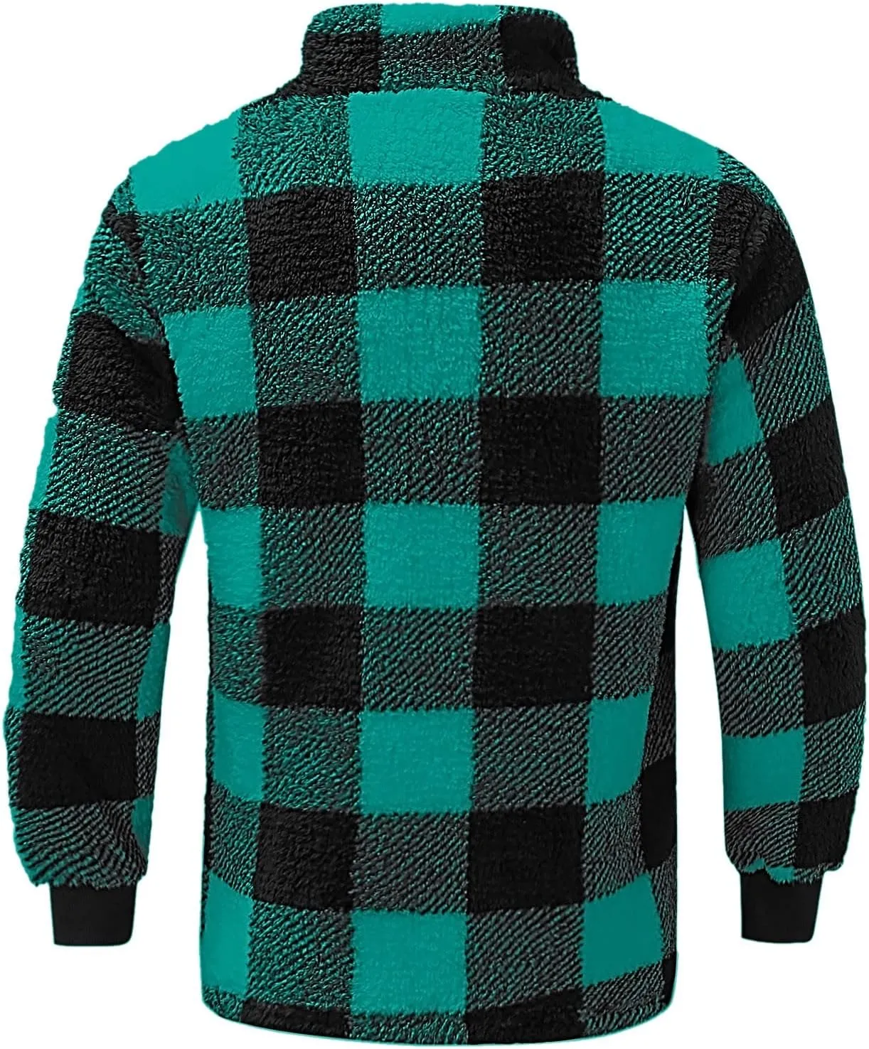 Mens Fluffy Fuzzy Sherpa Fleece Sweatshirt Full Zip Stand Collar Casual Winter Pullover Outwear Long Sleeve Outwear