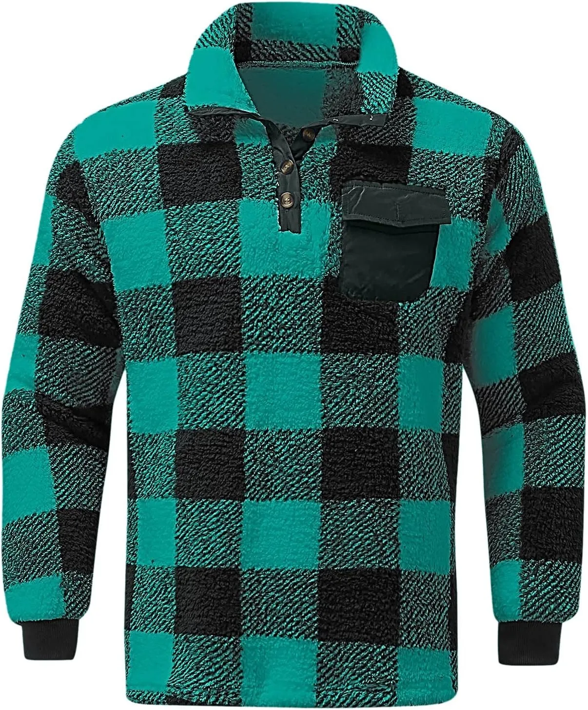 Mens Fluffy Fuzzy Sherpa Fleece Sweatshirt Full Zip Stand Collar Casual Winter Pullover Outwear Long Sleeve Outwear