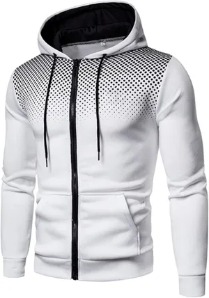 Mens Full Zip Hoodies 2023 Color Block Long Sleeve Casual Drawstring Sweatshirt Sport Outwear Jacket with Pockets