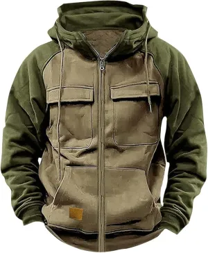 Men's Hoodie Full Zip Up Sweatshirt with Pockets Durable and Comfortable Outdoor Jackets for Men