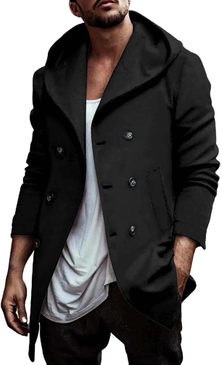 Mens Hoodie Sweatshirt Winter Full Zip Light Weight Fleece Sherpa Lined Warm Jacket Windproof Work Casual Coat Outdoor