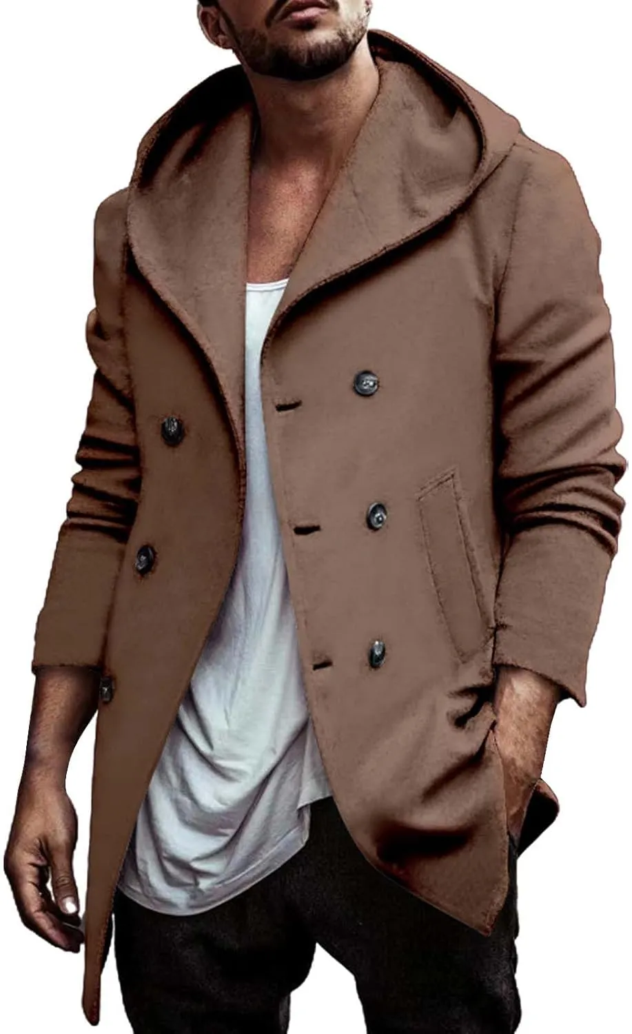Mens Hoodie Sweatshirt Winter Full Zip Light Weight Fleece Sherpa Lined Warm Jacket Windproof Work Casual Coat Outdoor
