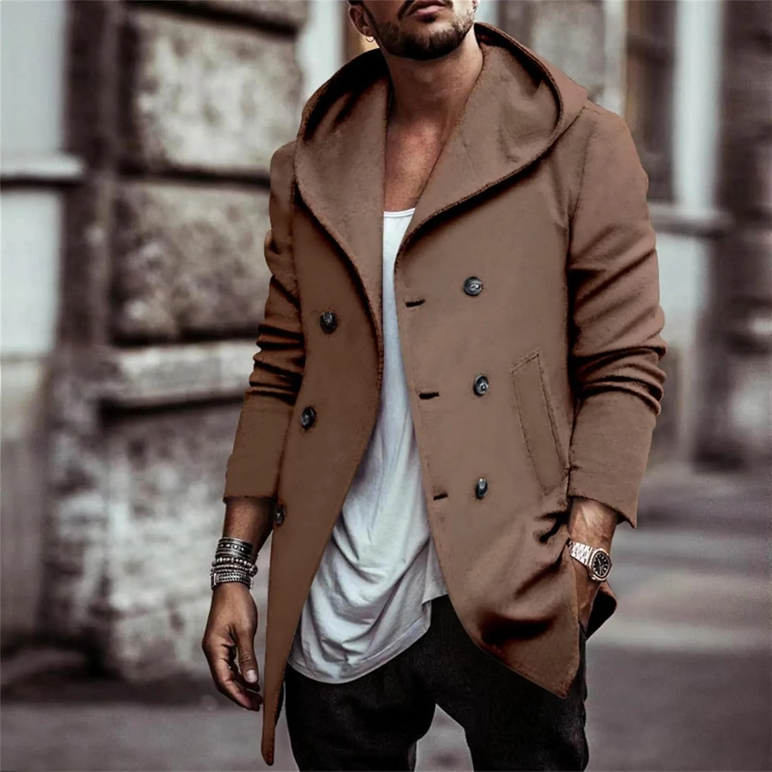 Mens Hoodie Sweatshirt Winter Full Zip Light Weight Fleece Sherpa Lined Warm Jacket Windproof Work Casual Coat Outdoor