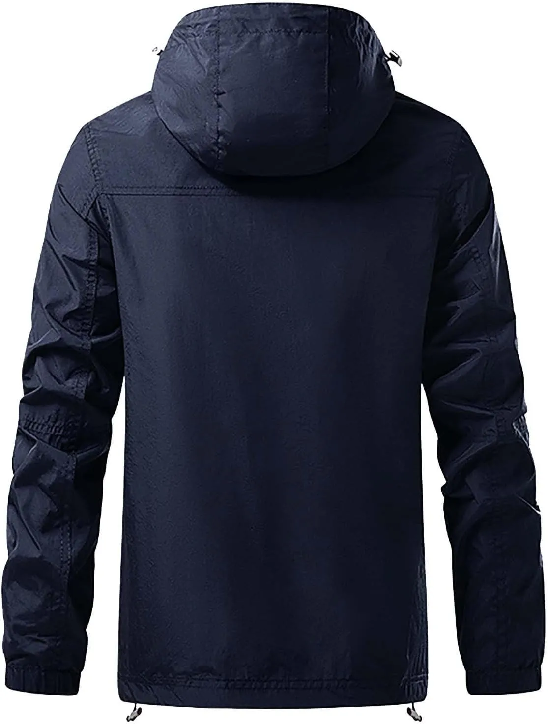 Mens Lightweight Waterproof Hooded Rain Jacket Outdoor Raincoat Shell Jacket for Hiking Travel Waterproof Coat